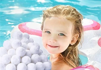 White Reusable Fiber Balls For Perfect Swimming Pool