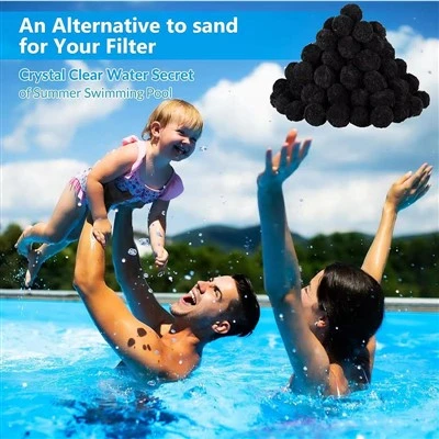 4.6 Lbs Pool Filter Balls Reusable Sand Filter Media Black Filter Balls For Swimming Pool Filter Pump Aquarium