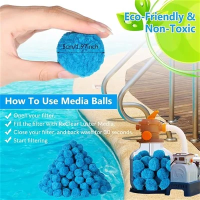 Polymer Pool Filter Balls Blue Fibalon Blue Pool Filter Balls